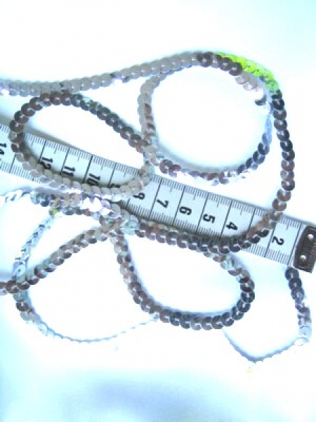 Paillettenband silber einreihig